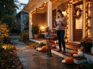 Simple Halloween front porch décor ideas